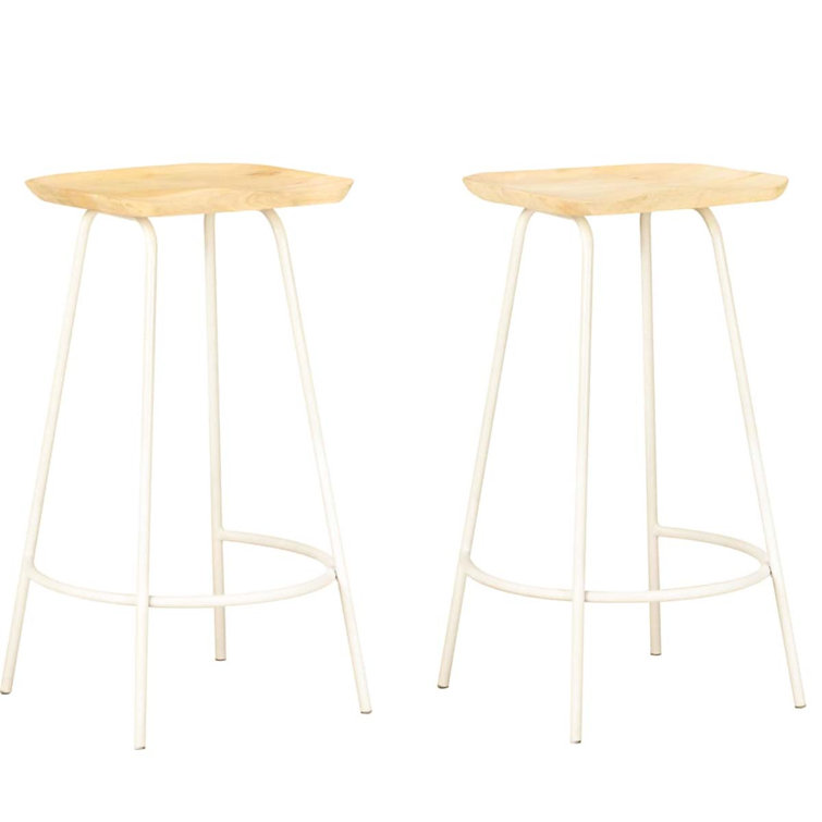 Williston Bar Stools Set Of 2 Solid Mango Wood Wayfair.co.uk